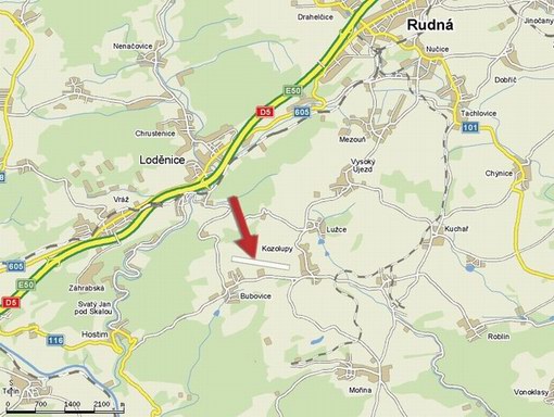 Mapa - Letiště Bubovice